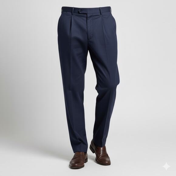 Sea Barrier Italian Brand Men's Pants Pleated Navy S/B 58 (US 45) Pleated. - Picture 1 of 9
